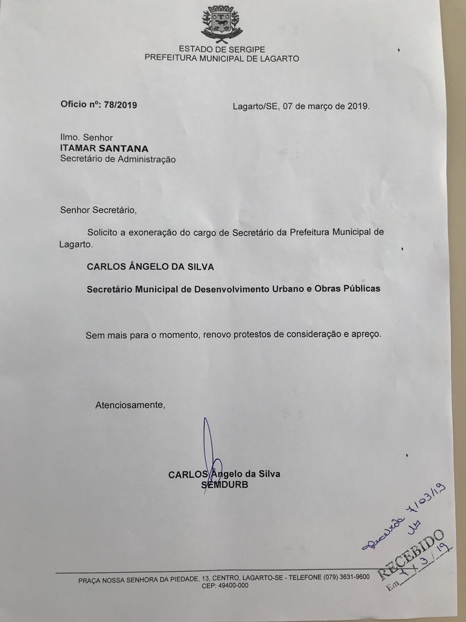 Documento apresentado por Carlos da Brasília 