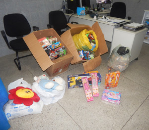 Alguns brinquedos já arrecadados 