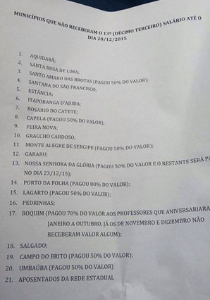 Lagarto aparece na lista