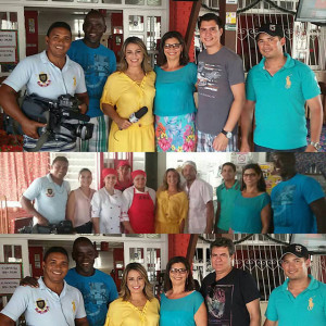 Equipe da Record em restaurante do município