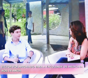 Estudante em conversa com Fátima Bernardes