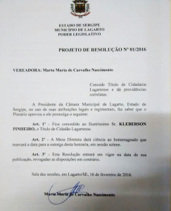 Projeto de Resolução 