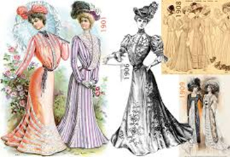 Vestimenta inspirada no art Nouveau e estética padrão de corpo