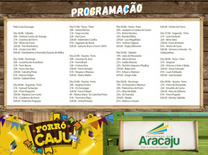 Programação do Forró Caju 2016