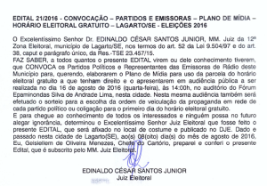 Edital de Convocação 21/2016