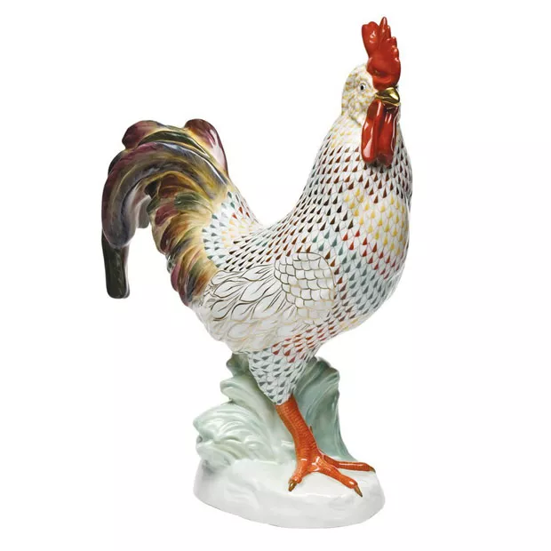 Tradicional fabricante de porcelanas da Hungria, a Herend também tem sua versão do animal do ano. O Rooster da coleção Reserve tem detalhes em ouro 24K e foi produzido em uma série limitada de 50 unidades