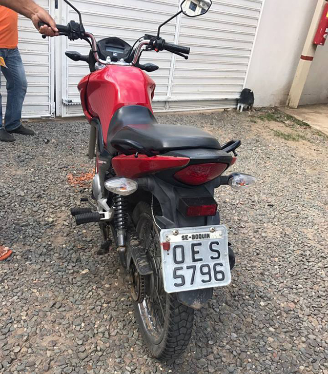 Moto utilizada na tentativa de assalto