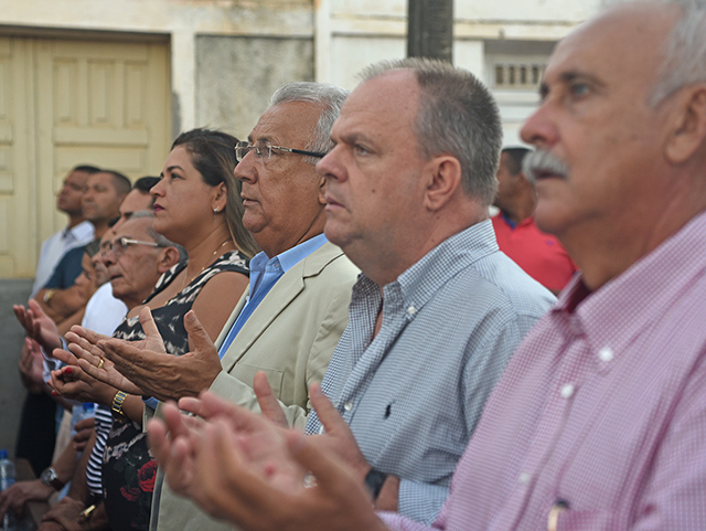 Durante evento religioso na cidade de Pinhão