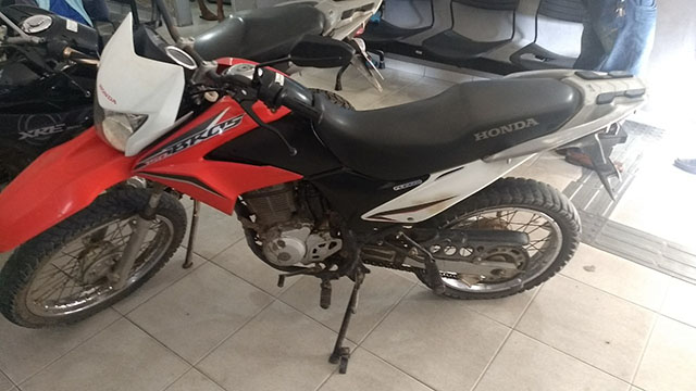 Motocicleta usada nos assaltos