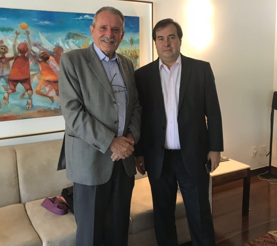 Ex-deputado federal Machado com o presidente da Câmara, Rodrigo Maia
