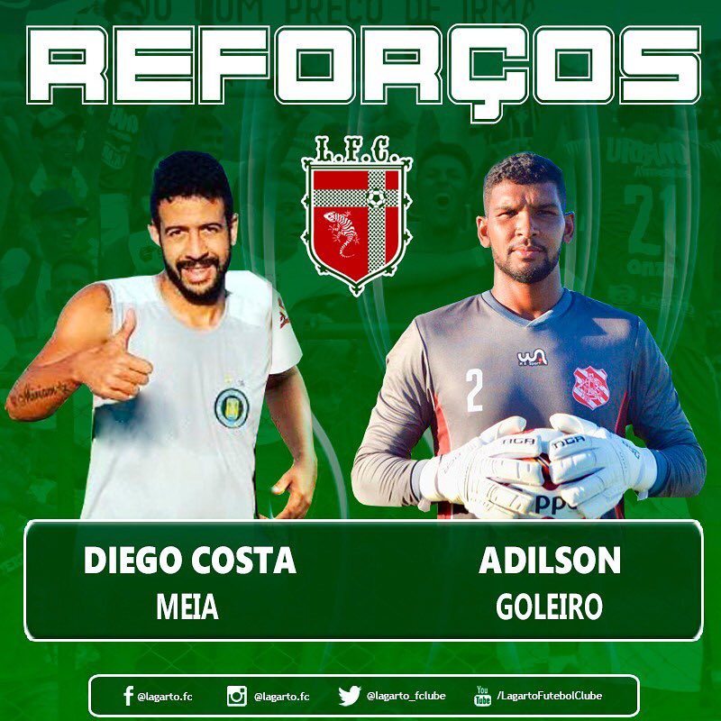 Mais dois reforços anunciados pelo Lagarto FC