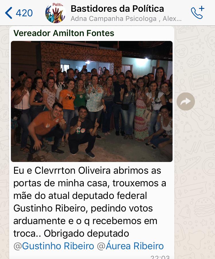 Reprodução do grupo Bastidores da Política 